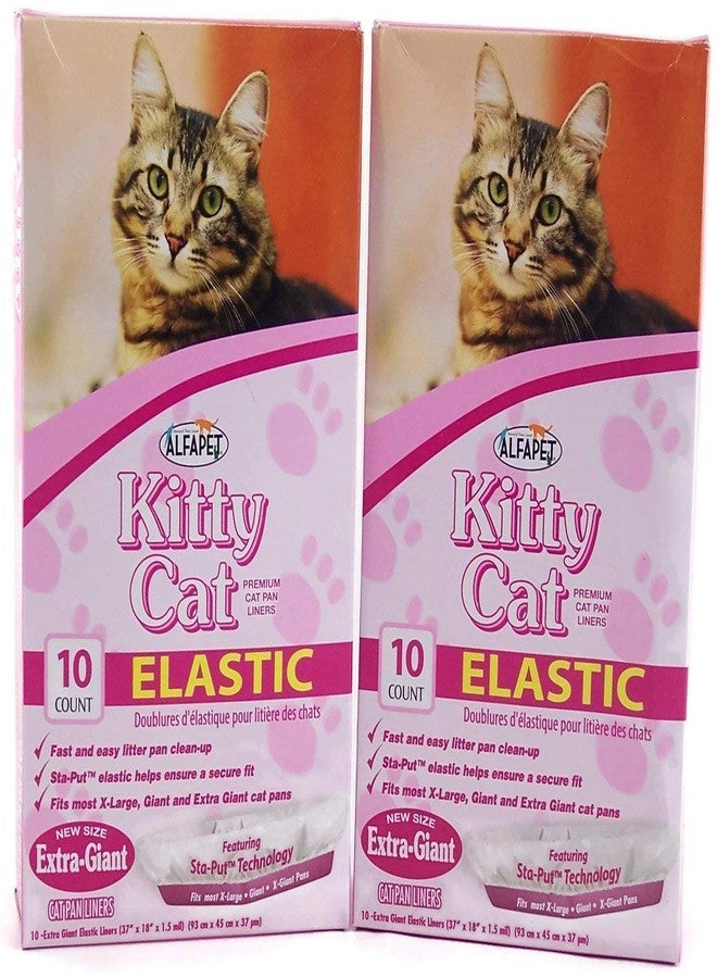 Kitty Cat AlfaPet Extra-Giant Elastic Sta-Put Litter Box Liners 10 Count (Pack of 2) - Image 2